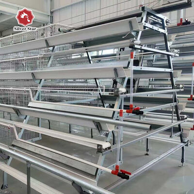 3 Tiers A-Type Layer Chicken Cage with Hot-Dip Galvanized Steel and Automatic Egg Collection System